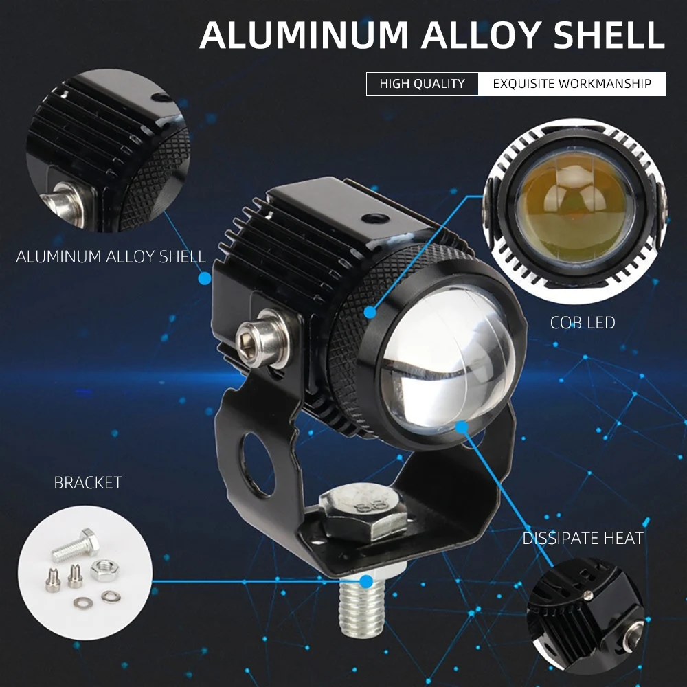 Laser led thickened aluminum headlamp high volume beads electric vehicle spot led work light motorcycle lighting system