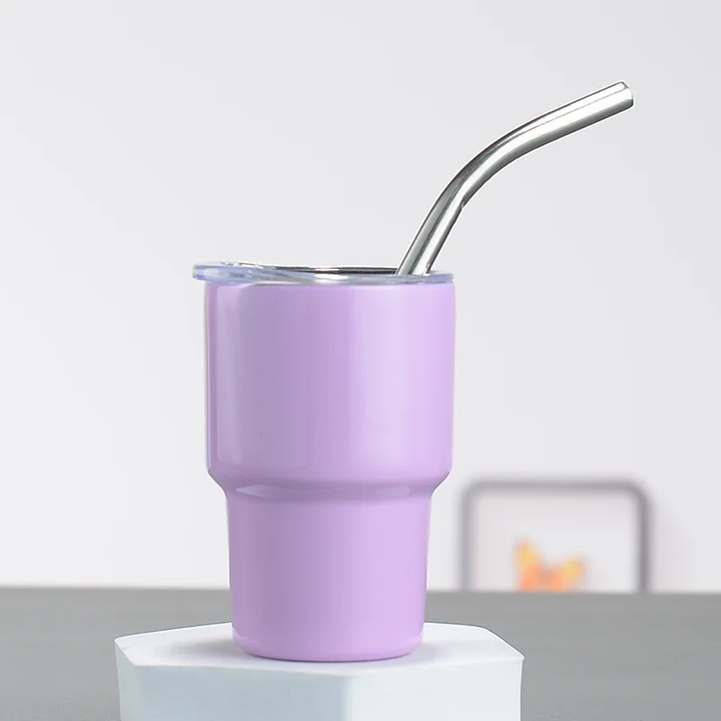 colors glass whiskey cup shot glass skulls double cup Stainless Steel Sublimation 3oz Cute Mini Tumbler Shot Glass with Lid