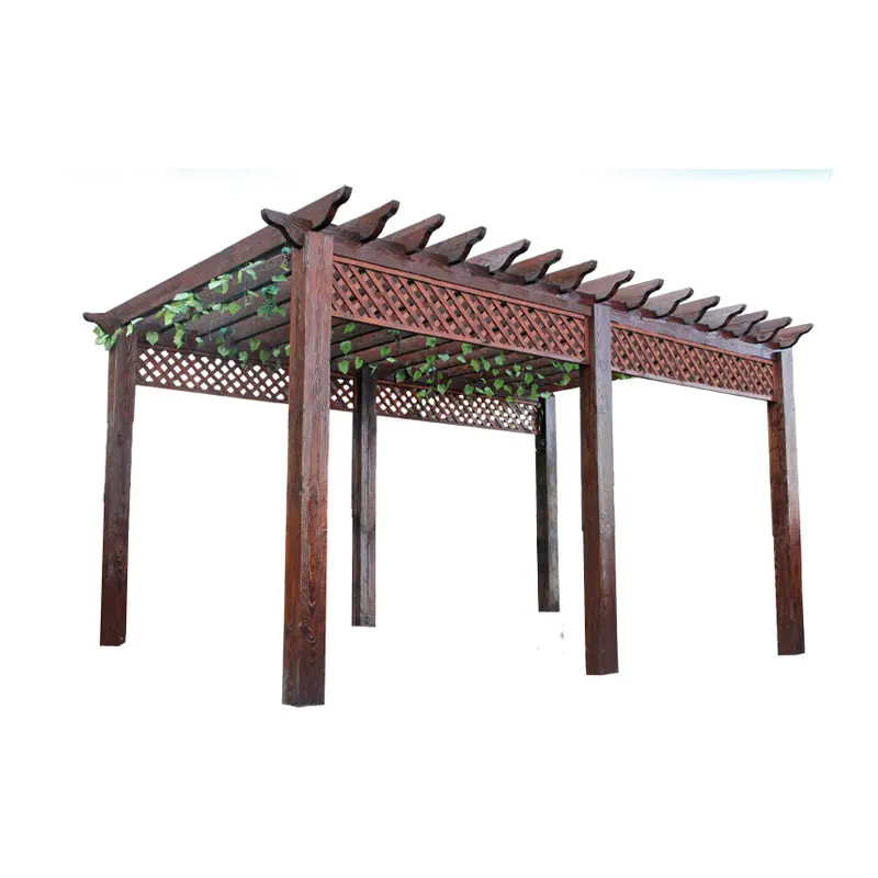 Grape frame porch courtyard carbonized wood frame pergola landscape pavilion