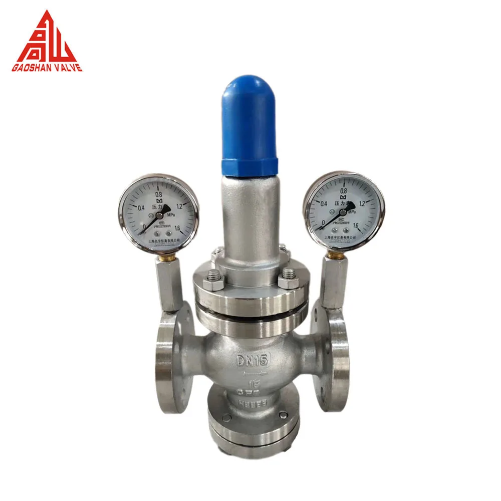 1/2 Inch PN16 Stainless Steel Pressure Reducing Valve With Pressure Gauge
