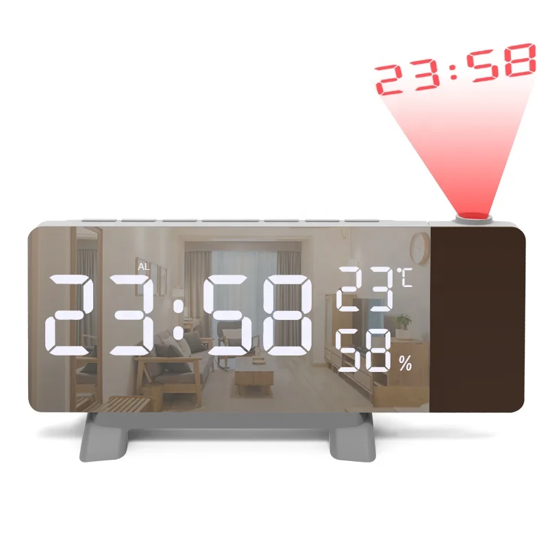 Multifunctional Indoor Temperature and Humidity Radio Projection Alarm Table Clock