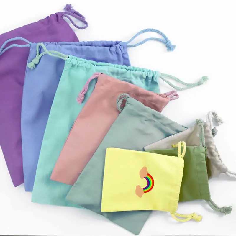 Hot Selling custom logo Printing Drawstring Bags Cotton Drawstring keep it Calico Bag Custom drawstring backpack