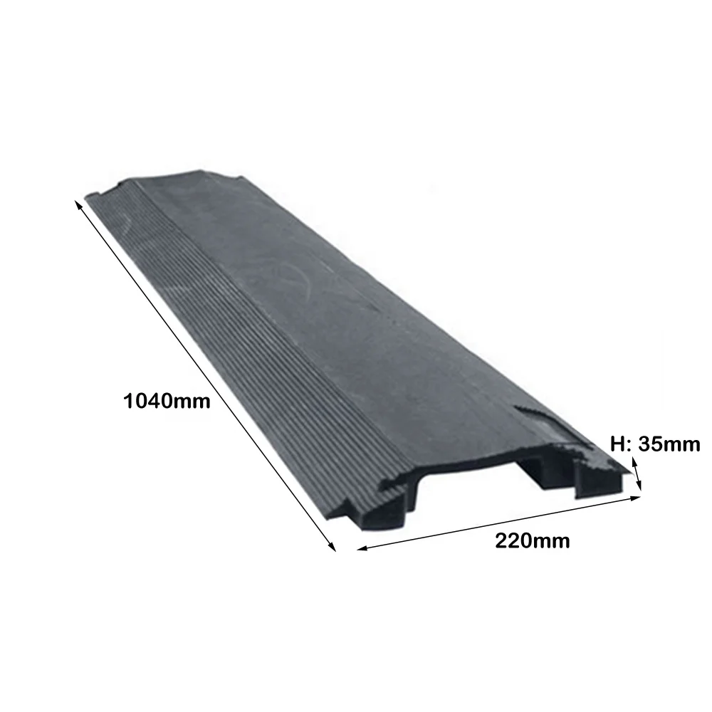 High Quality Outdoor Indoor Black Rubber Safety Road Wire Ramp 1meter Traffic One Channel Cable Protector