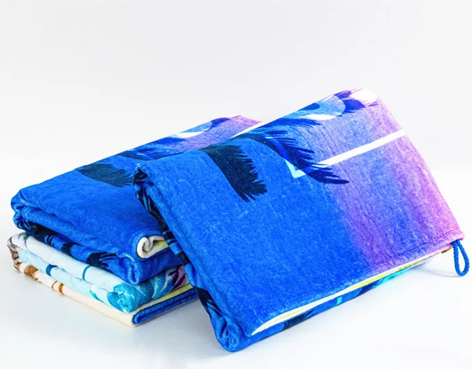 ODM 400gsm thick  soft designer custom sublimation cotton beach towel blanket