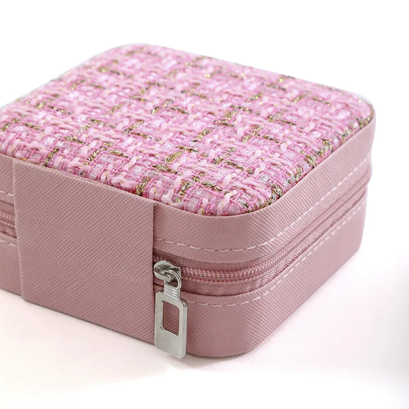2024 Wholesale Portable Small Luxury Jewelry Box Earring Necklace Ring Boxes Organizer Women Girls Gift Box Travel Jewelry Case