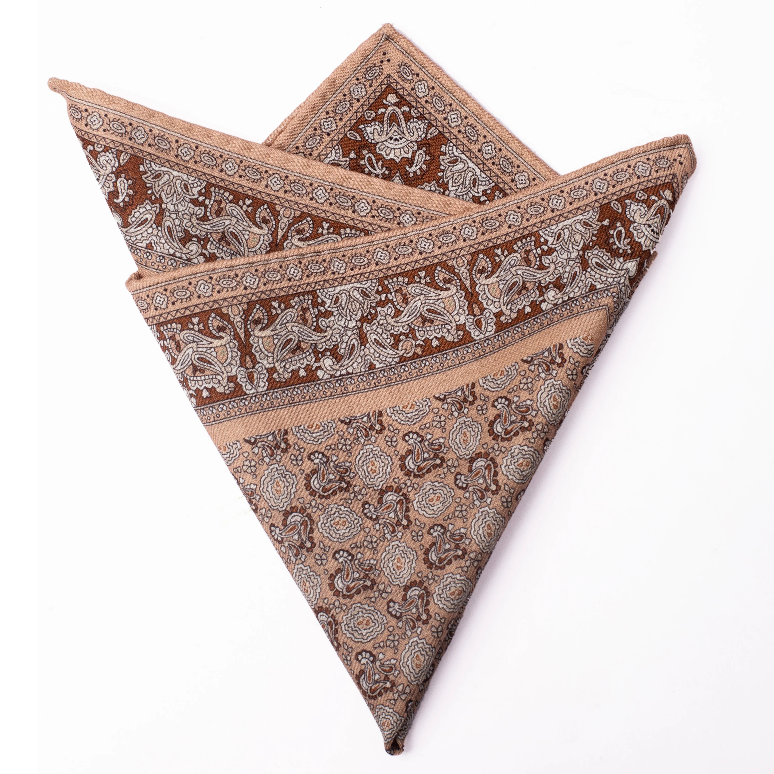 hot selling double sided printing hanky 100% wool pocket squares handkerchief with high quality