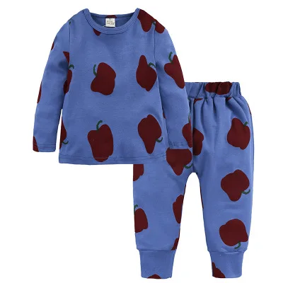 ZXQ29 wholesales Fruit pattern nighty pure cotton household clothing underwear suit for boys and girls