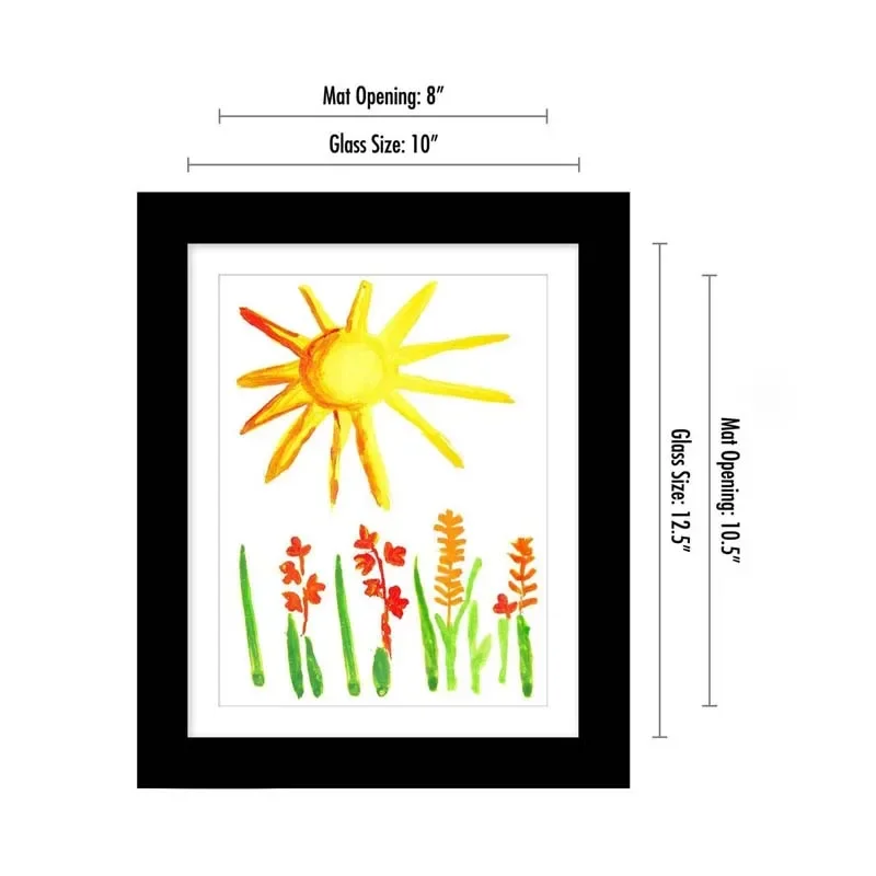 Kids Artwork Picture Frame Changeable In Black Wood With Shatter Resistant Glass Kid Art Frame For Horizontal & Vertical