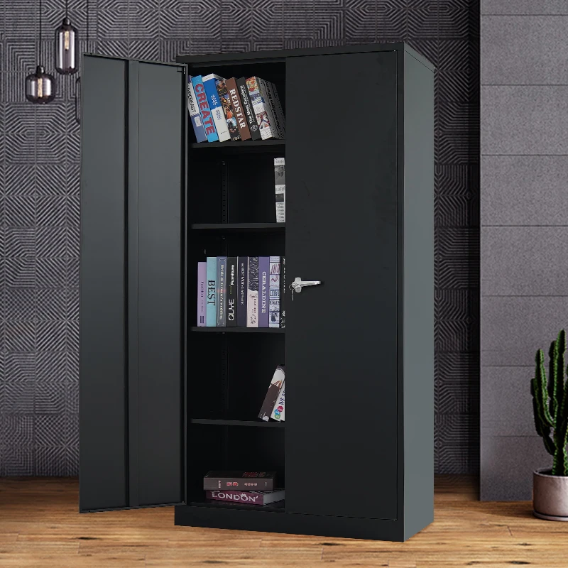 Вертикальная двойная стальная раздвижная дверь, офисный шкаф, металлический шкаф для гостиной