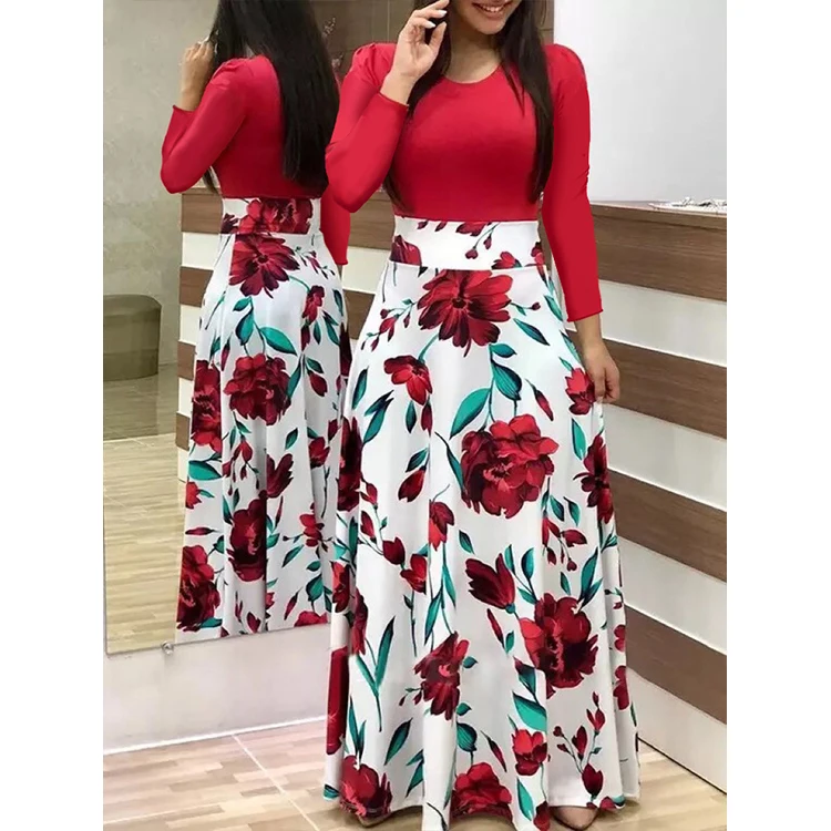 Wholesale Cheap Fat Woman Clothes Print Fashion Plus Size Party Dresses