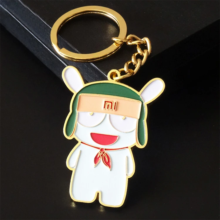 Custom Made Metal Keyrings Charms Cute Cartoon Character Black Nickel Gold Plating Metal Pendant Keychains