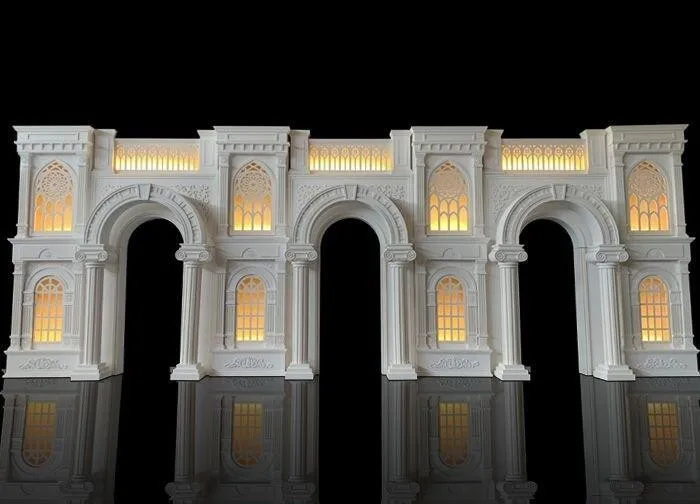 Wedding Props Castle with Light Custom Design Stage Backdrop Castle for Wedding Decoration