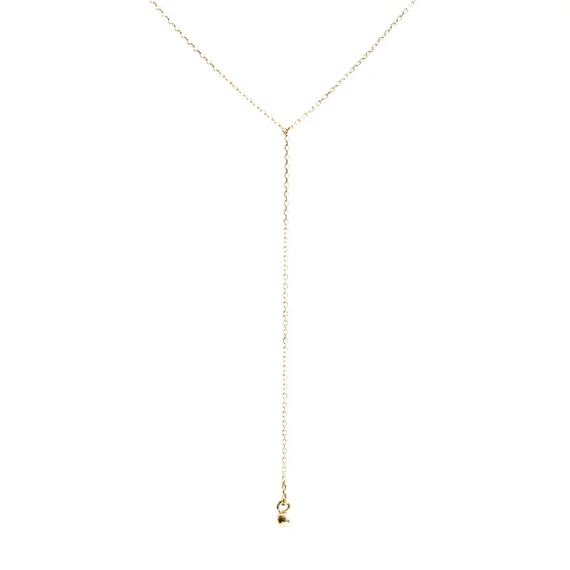 Milskye fashion delicate minimalist personalized 925 silver 18K gold greco lariat necklace