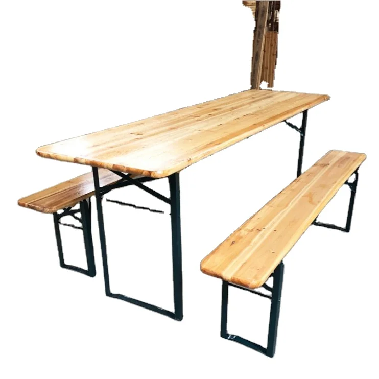 6ft wooden foldable beer table Outdoor furniture wooden folding camping picnic beer table and bench