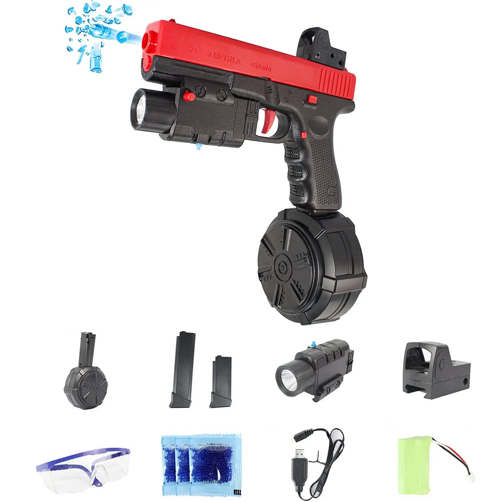 2022 splatter ball gun Glock Electric Gel Ball Blaster Toy Gun for kids, for outdoor activities shooting game