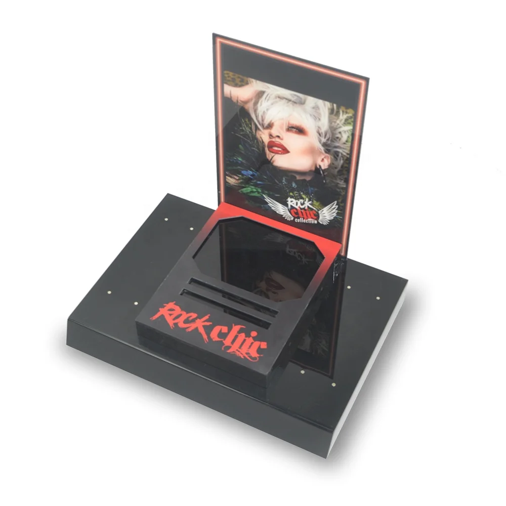 High quality custom cosmetics display showcase retail store plastic display cosmetics lipstick acrylic cosmetic display rack