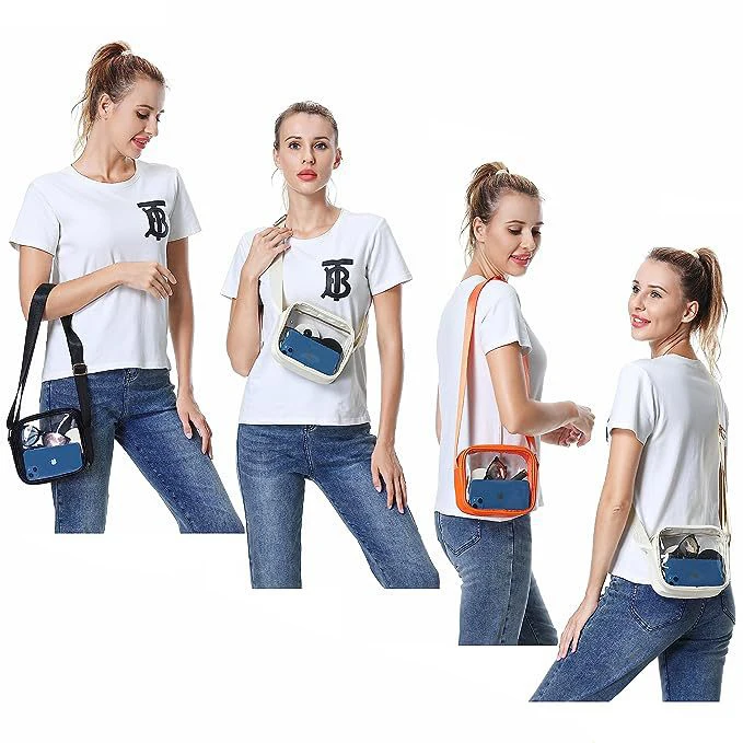 Clear crossbody bag ladies cross shoulder bags crossbody hand bag sustainable grocery handbag for festival concert