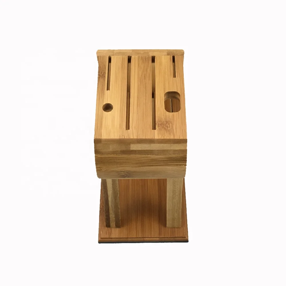 Best sellers Amazon universal wooden knife holder bamboo knife stand holder