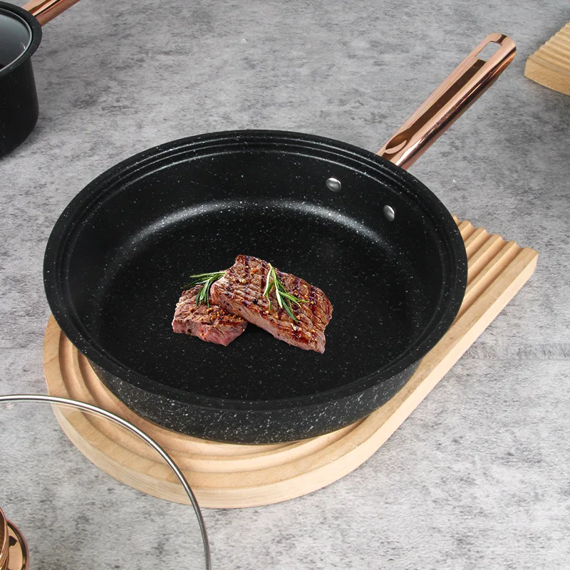 Customized 8 Pcs Aluminum Non Stick Cookware Wok Medical Stone Gift Set Cookware Pans and Pots Set Kitchen