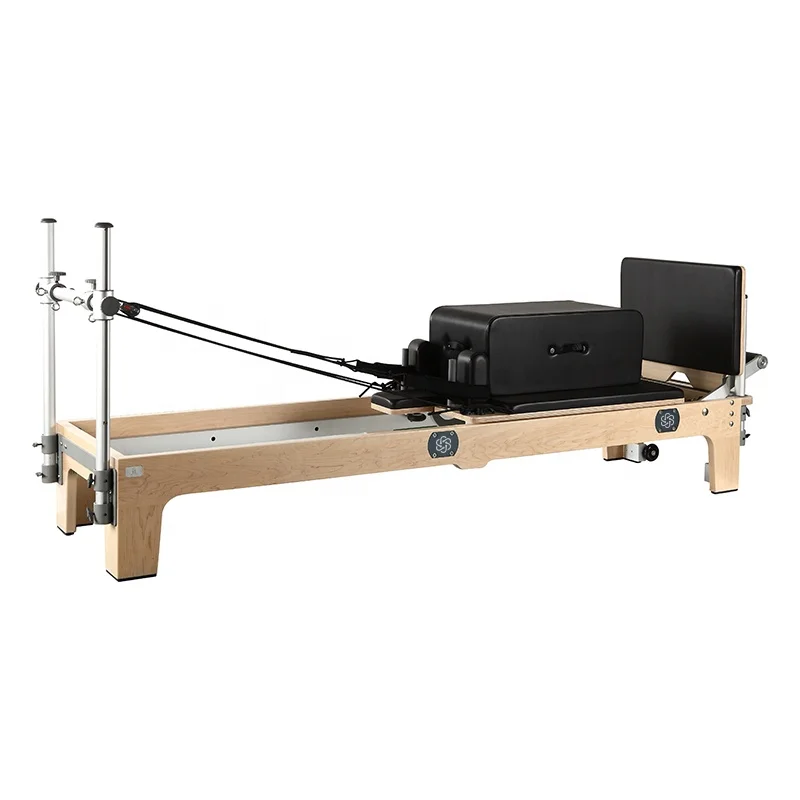 ONEMAX Best Pro Fitness Exercise Pilates Reformer for Yoga Equipment Case Custom Gym Body OEM Building Wooden Color
