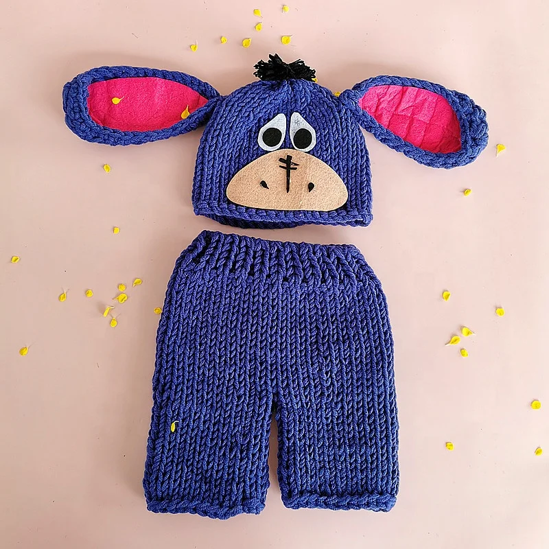 
2020 Little Donkey Animal Crochet Baby Costume 