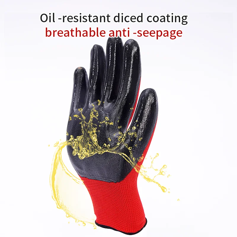 Men industrial grip heavy duty safety hand latex wholesale construction rubber garden gloves & protective gear working gloves