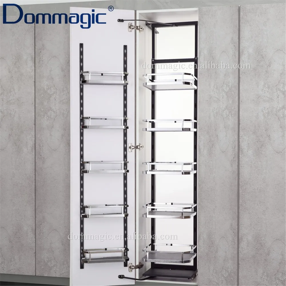 
Popular Kitchen Cabinet Soft-close Pantry Unit with Wooden Baskets 