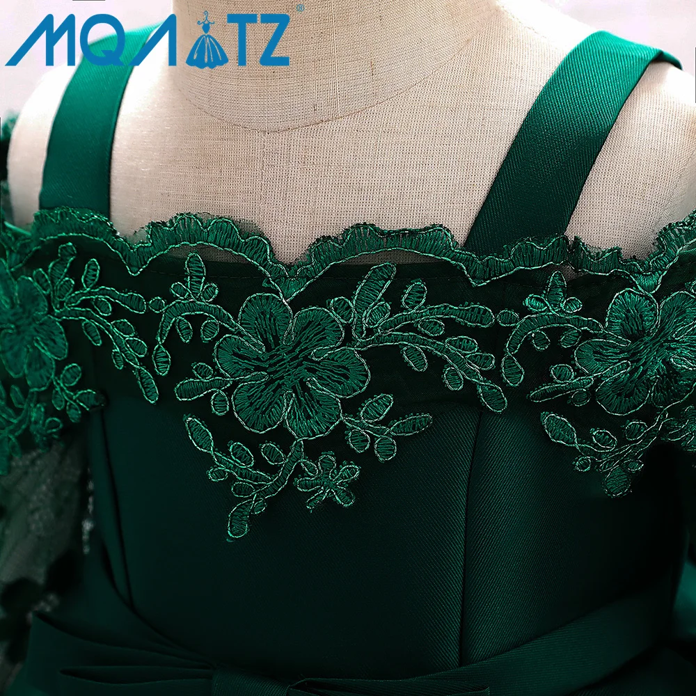 MQATZ hot sale off shoulder baby long sleeve dress red 1-3 year tollder baby girl christening dress  L5083xz