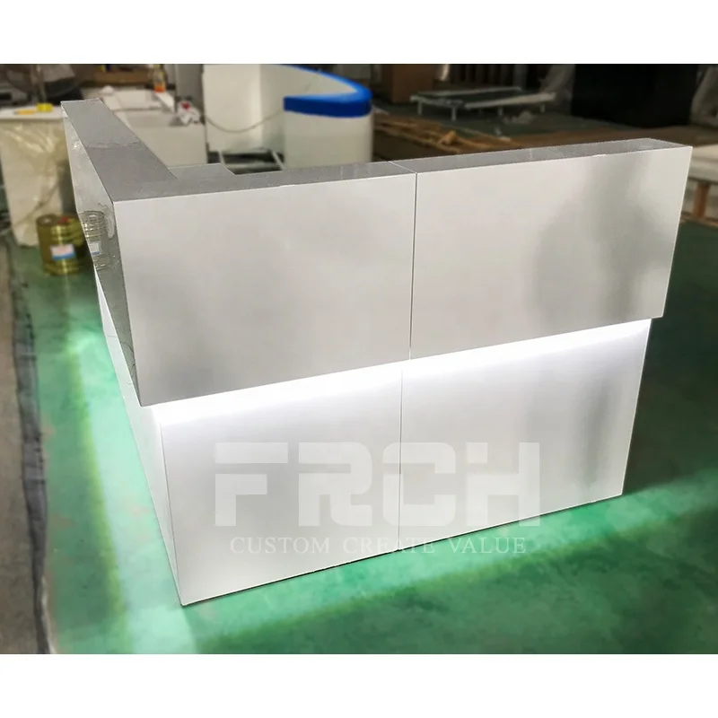 Индивидуальный дизайн L-образный белый офис медицинская клиника Парикмахерская стойка регистрации салон