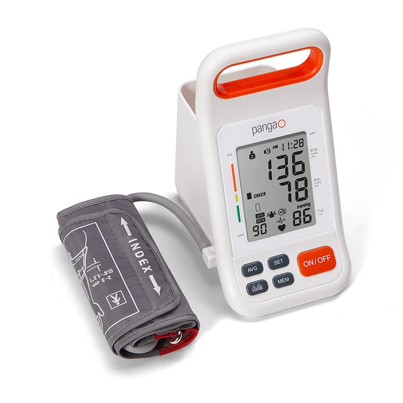 Pangao medical instrument home use smart heart rate talking bp machine upper arm digital blood pressure monitor