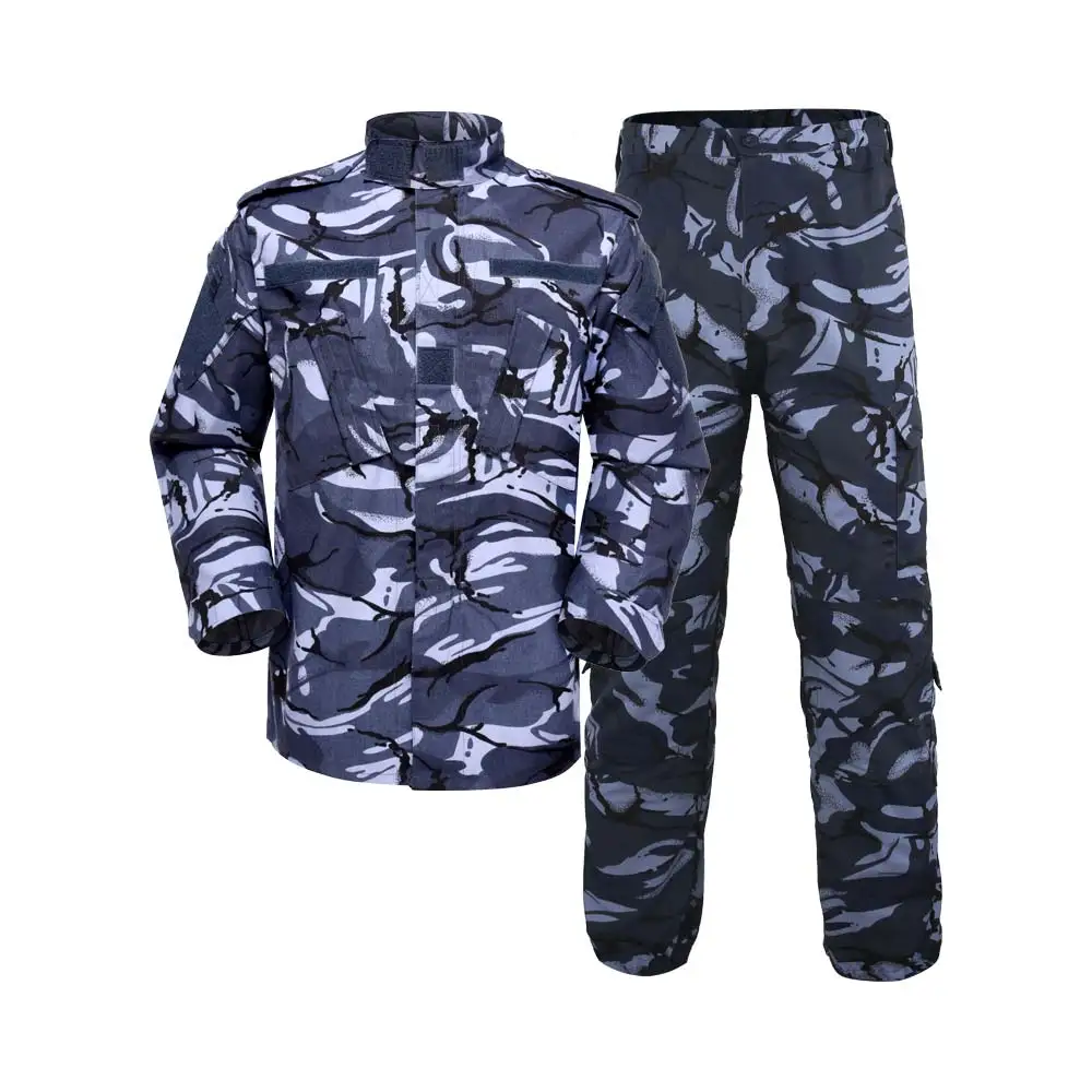 Men Combat ACU Uniform Blue Camouflage Uniform Tactical Uniform