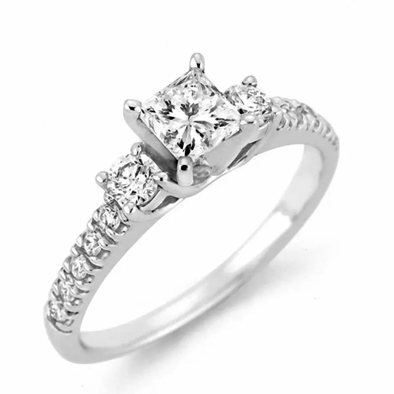 Factory Direct Wholesale DEF White Moissanite 14K White Gold Wedding Rings Engagement Ring Diamond Jewelry