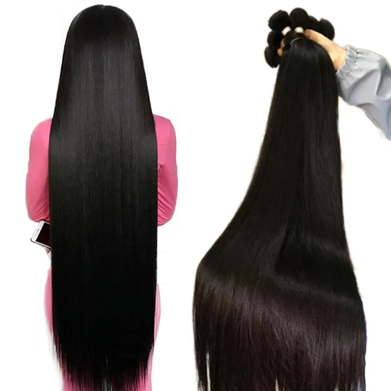 30 32 34 36 Malaysian Indian Straight Cuticle Hair Weave Bundles, 100% 10A Brazilian Virgin Long 40 Inch Peruvian Human Hair