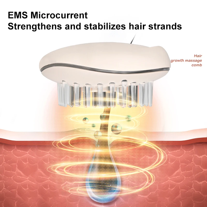 EMS Scalp Massage Led Light Therapy Hair Comb EMS Hair Growth Comb