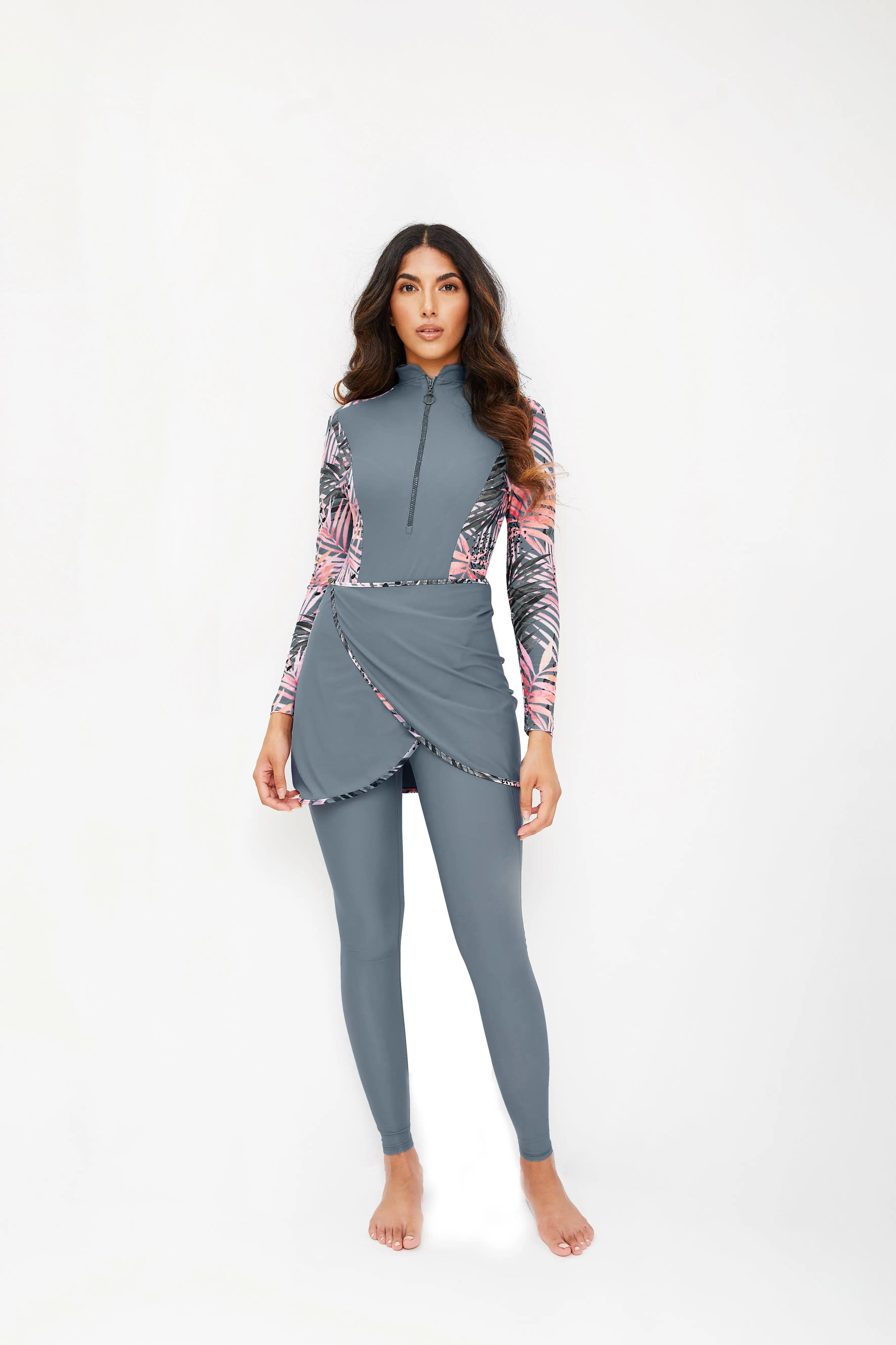 New Arrival Motive Force 2024 Fashion Full Covered Islamic Swimsuit Custom Long Sleeve Muslim Swimsuit Hijab Muslim Swimwear