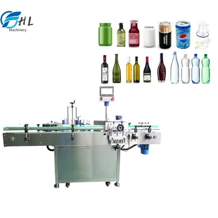 High Precision Dual Side Round Bottle Labeling Machinery Cosmetic Packaging Labeling Machine