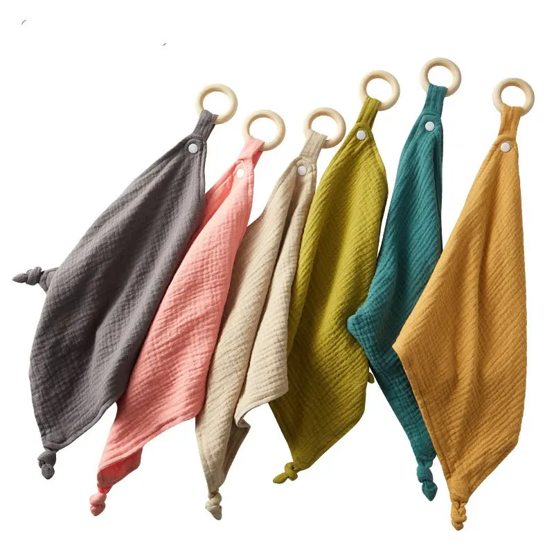 Lovey Animal Rabbit Cat Security Organic Muslin Blanket Sleep Teether Soothing Comforter Cute Bunny Baby Toy Blanket