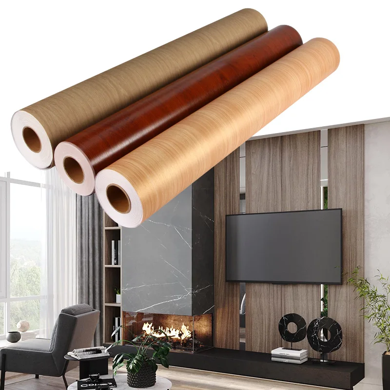 Factory Supply Wood Grain Matte PVC Self Adhesive Film Decorative Film for Furniture Plywood Easy to Use
