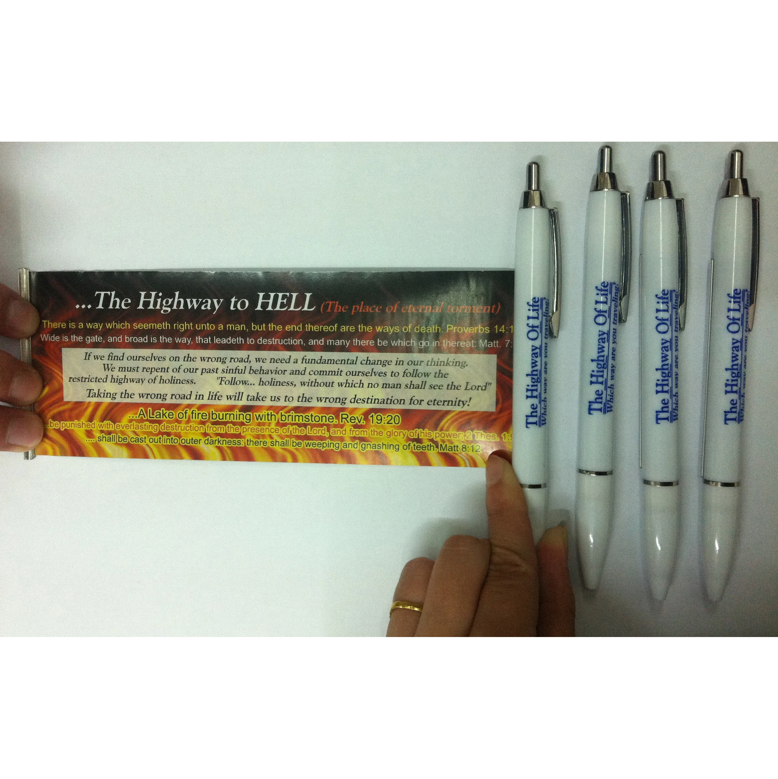 Custom Logo solid Banner Pen Printing Logo Business Advertising retractable Banner paper Ballpoint Pen for Promotion