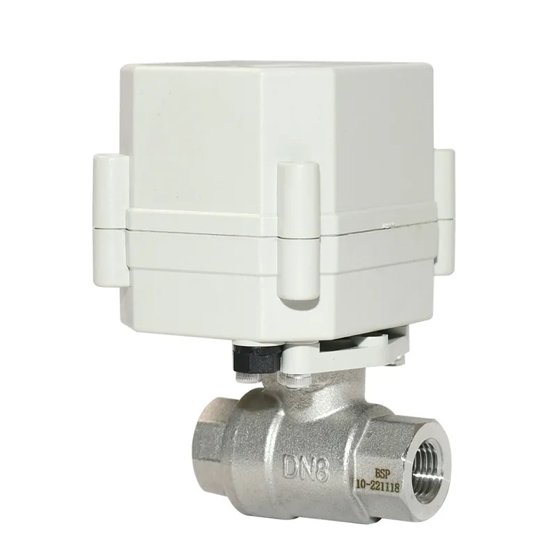 2-Way 1/4' 3/8' 1/2' SS304 Electric Proportional Modulating Ball Valve 9-24VDC 4-20mA 0-5V 0-10V Analog Signal