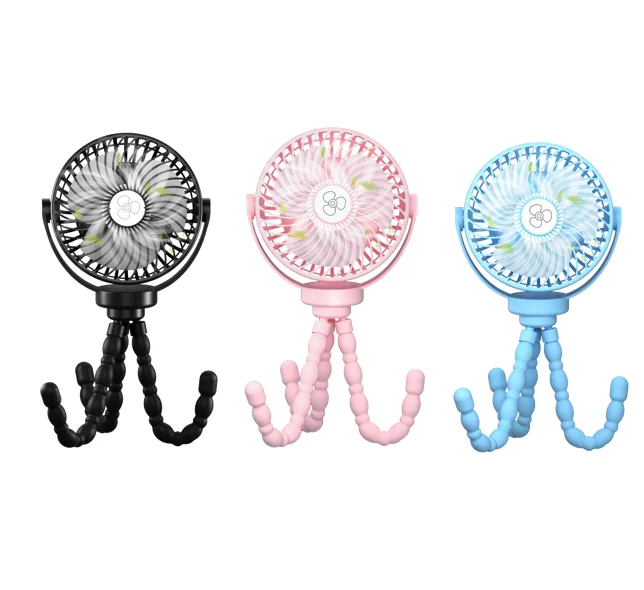 Battery Operated Stroller Fan Tripod Clip On Fan with 3 Speeds Rotatable Handheld Fan for Car Seat Crib Bike Treadmill