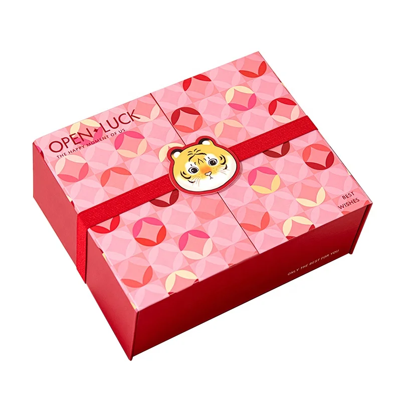 Factory Direct Sales Creative Gift Packaging Empty Box Luxury Large Red Gift Tote Packaging Box