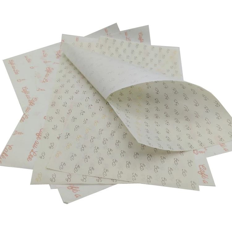 Custom Food Paper Sheets Disposable Natural One Side Coated Sandwich Food Wrap Grease Proof Paper