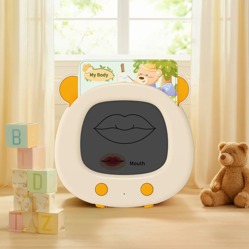 English Flash Cards with LCD Writing and Drawing Tablet Talking Baby Speech Toys for Early Education Learning