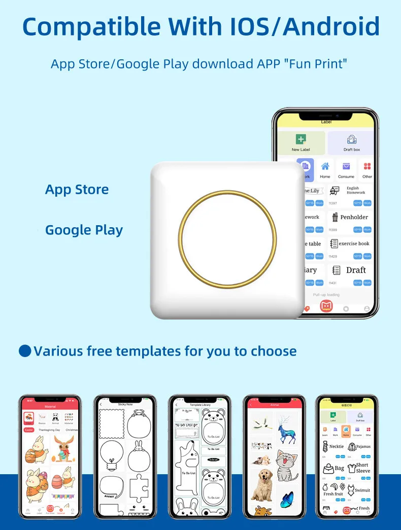 OEM C20 printers office photo message accounts for children toy Thermal Printer high quality mini printer portable