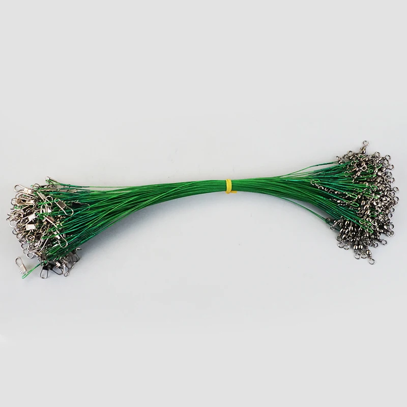 4 Colors 15cm 20cm 25cm 30cm Anti Bite Steel Wire Leader With Swivel and Fishing Connector