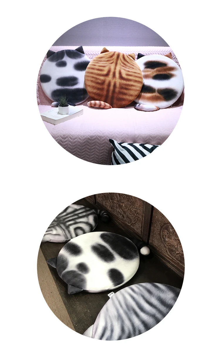 Cat Shape Cute Cartoon Memory Foam Car Cushion Round Car Seat Cushion Car Warm Seat Cushion
