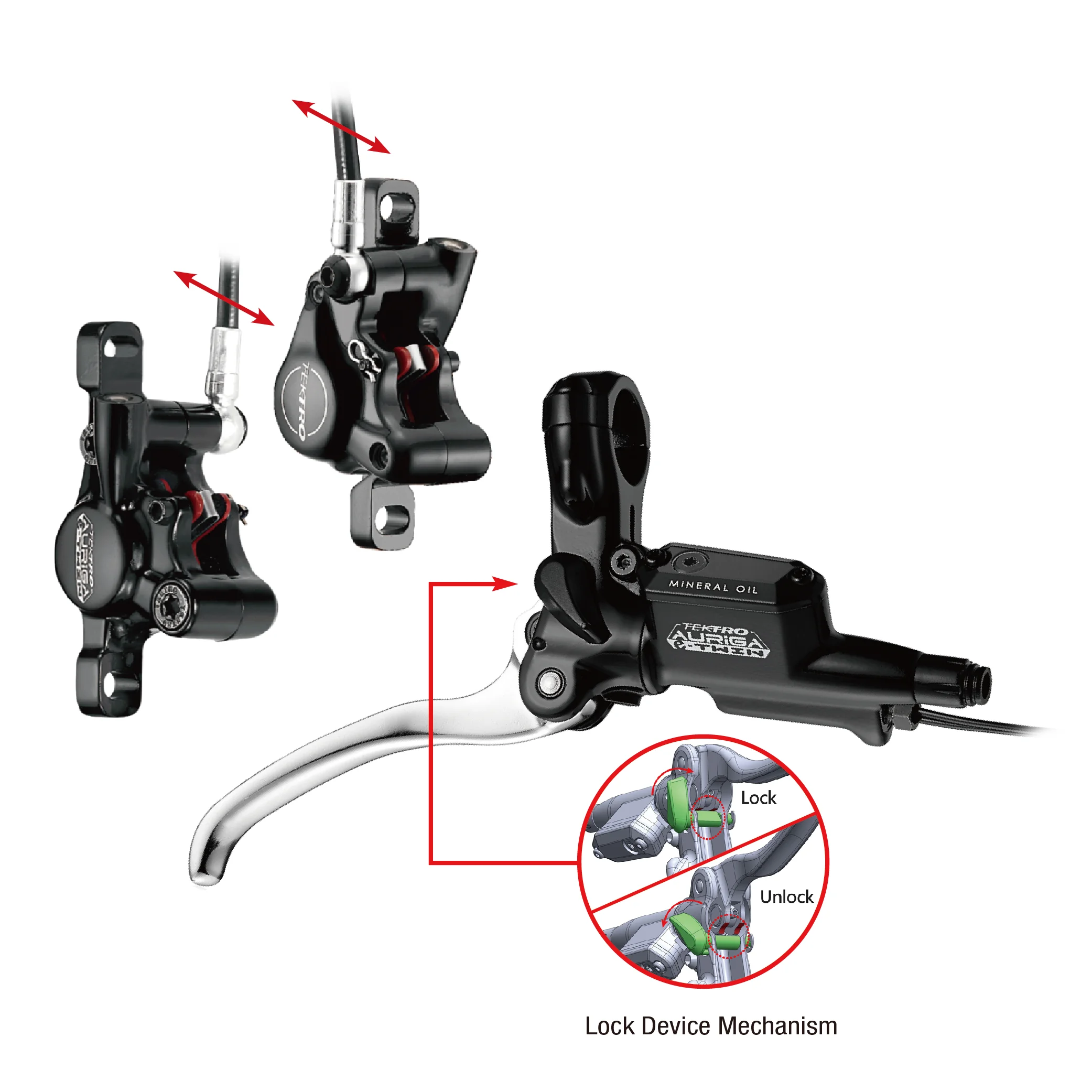 TEKTRO HD-E525 Hydraulic Disc Brake - E-Bike Collection Twin Brake With power cut-off sensor