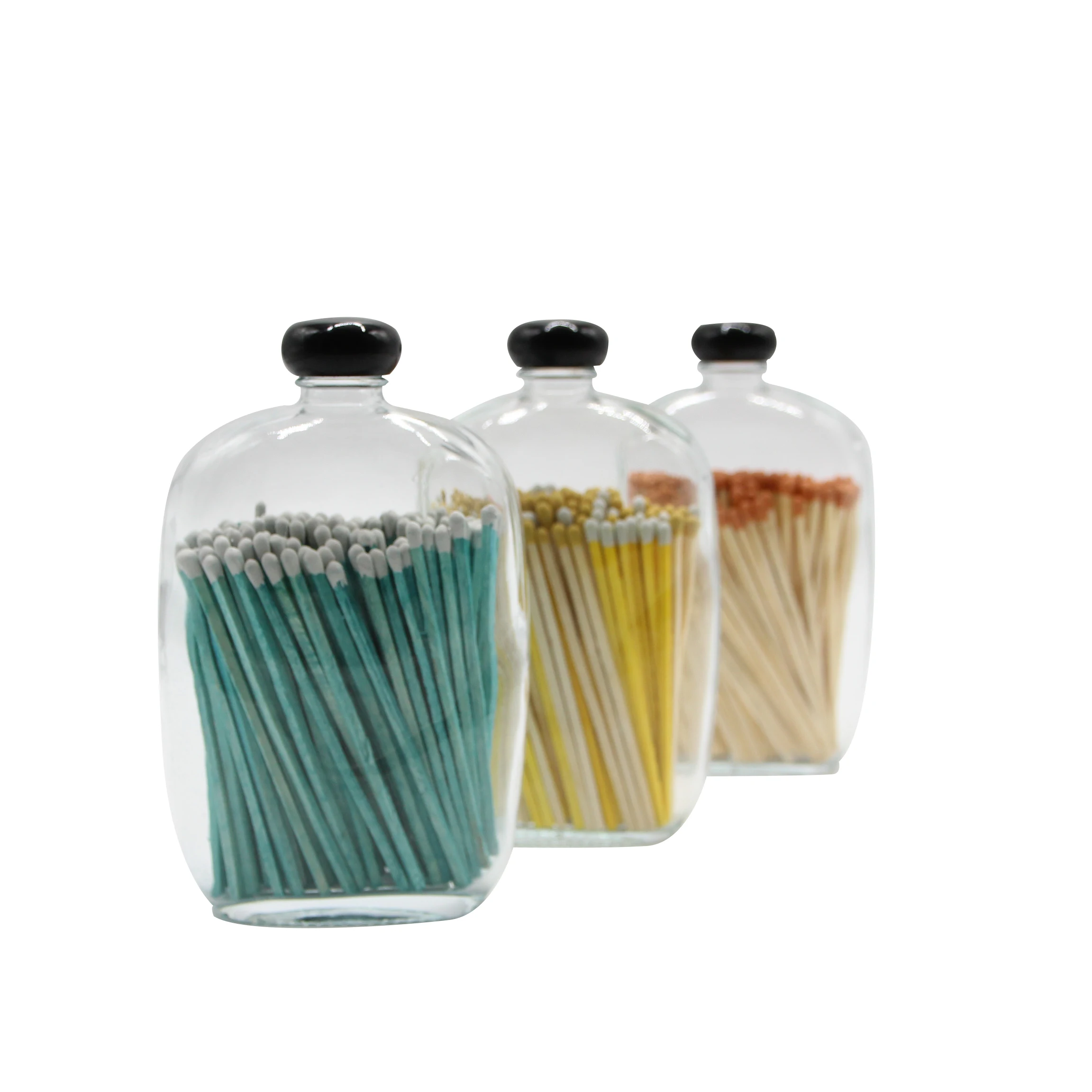 Оптовая продажа Роскошные Разноцветные деревянные бруски 4 дюйма 10 см в стеклянной бутылке