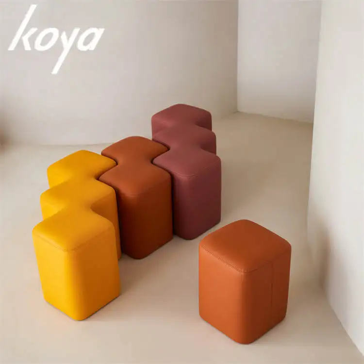 Lamb Velvet Ottoman Bench Living Room Household Shoe Changing Stool Simple Bed End Stools Household Small Sitting Stool